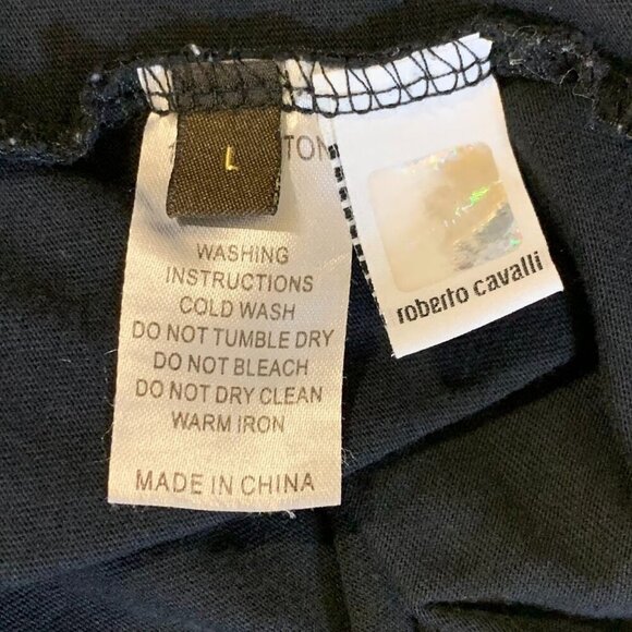 Roberto Cavalli Men's Snake Print Graphic Authentic Hologram T Shirt Size L - Picture 7 of 12